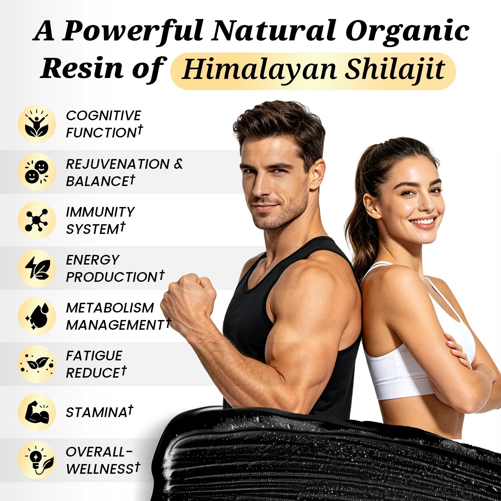 Mulittea High Purity Original Shilajit Mineral Supplements with 85+ Trace Minerals & Fulvic Acid for Man Energy Stamina