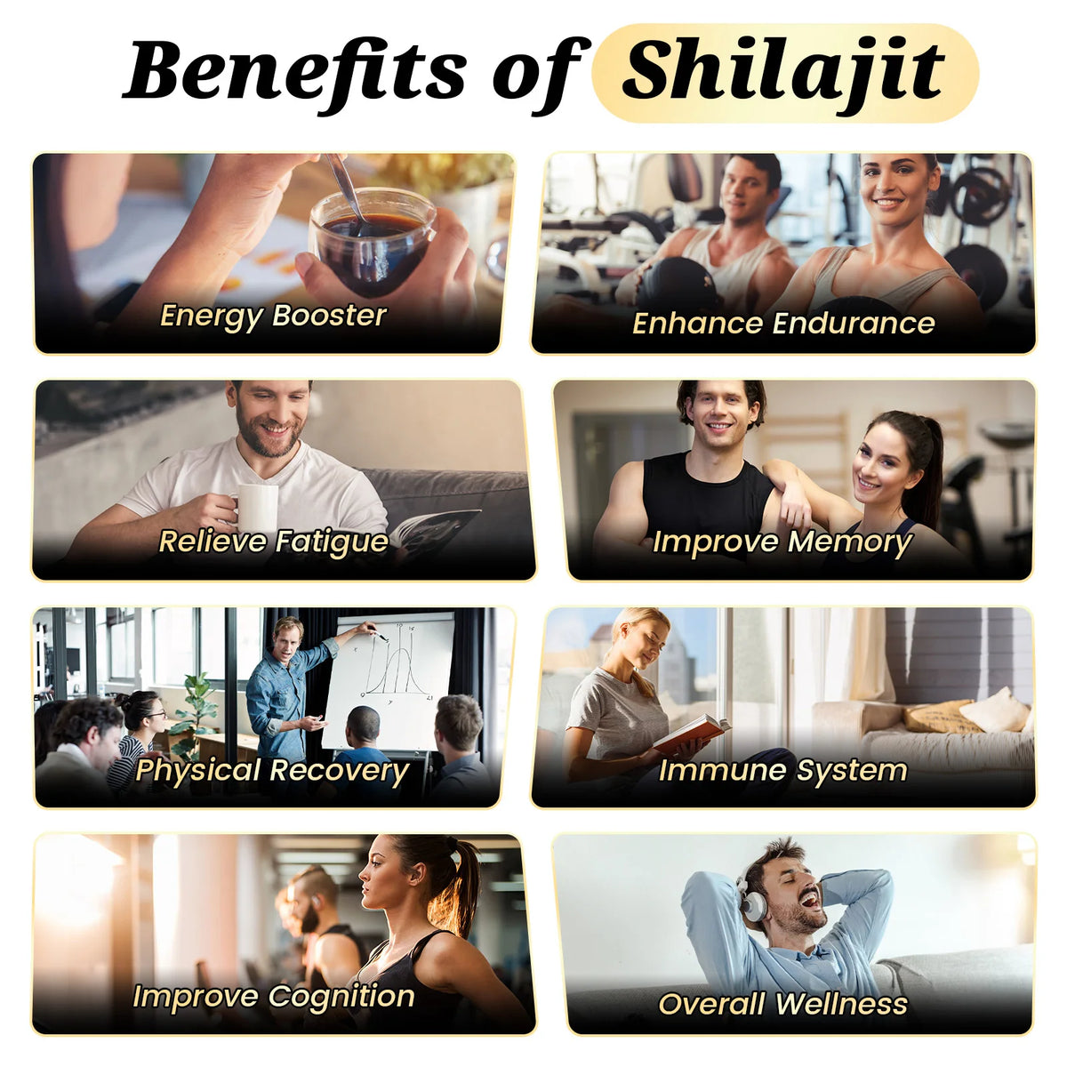 Mulittea High Purity Original Shilajit Mineral Supplements with 85+ Trace Minerals & Fulvic Acid for Man Energy Stamina