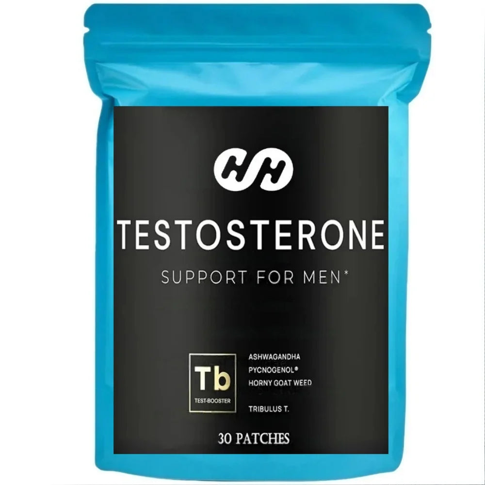 30 Patches Testosterone Booster for Men with Horny Goat Weed, Maca Root Transdermal Patches Energy Stamina Strength